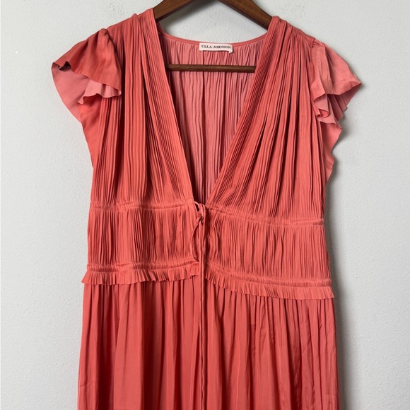 Ulla Johnson kaiya dress in dahlia orange size 6 - Picture 5 of 12